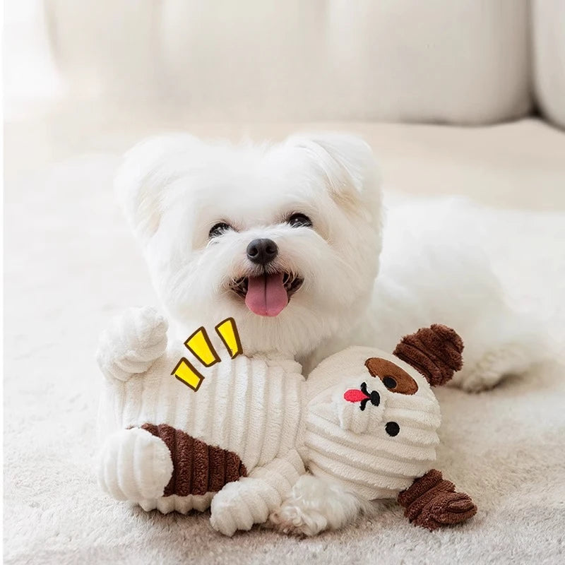 Cartoon Small Animal Pet Plush Toy with Sound, Chew-resistant, Self-entertaining, Suitable for Medium and Small-sized Dogs and