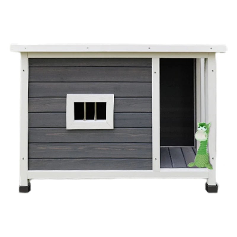 Outdoor Wooden Dog Kennel With Waterproof Asphalt Roof And Ventilation
