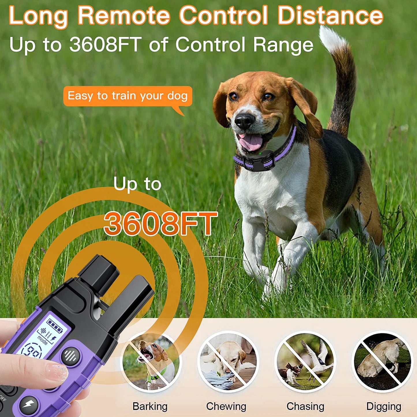 WXRPET Dog Training Collar Remote Control Waterproof Beep Vibration