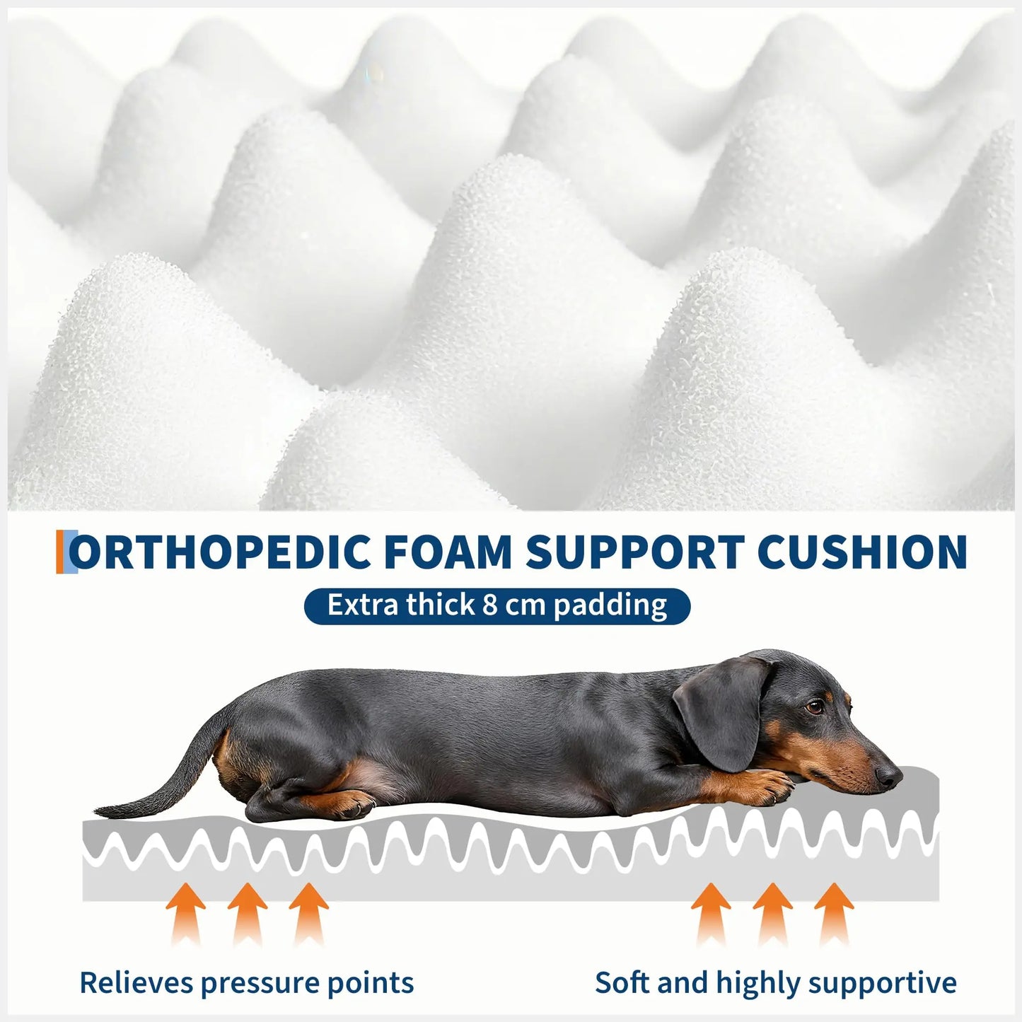 HiMISS Orthopedic Faux Fur Dog Bed With Pillow