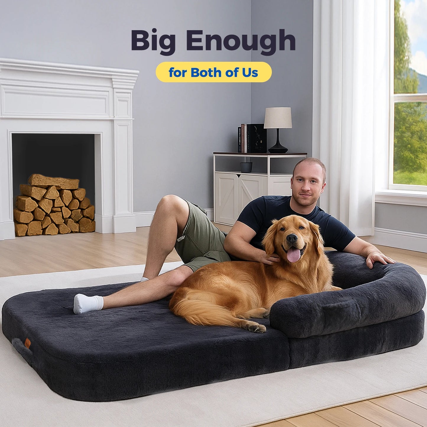 PAWZ Road Foldable Plush Dog Bed Washable Non Slip Sofa Bed