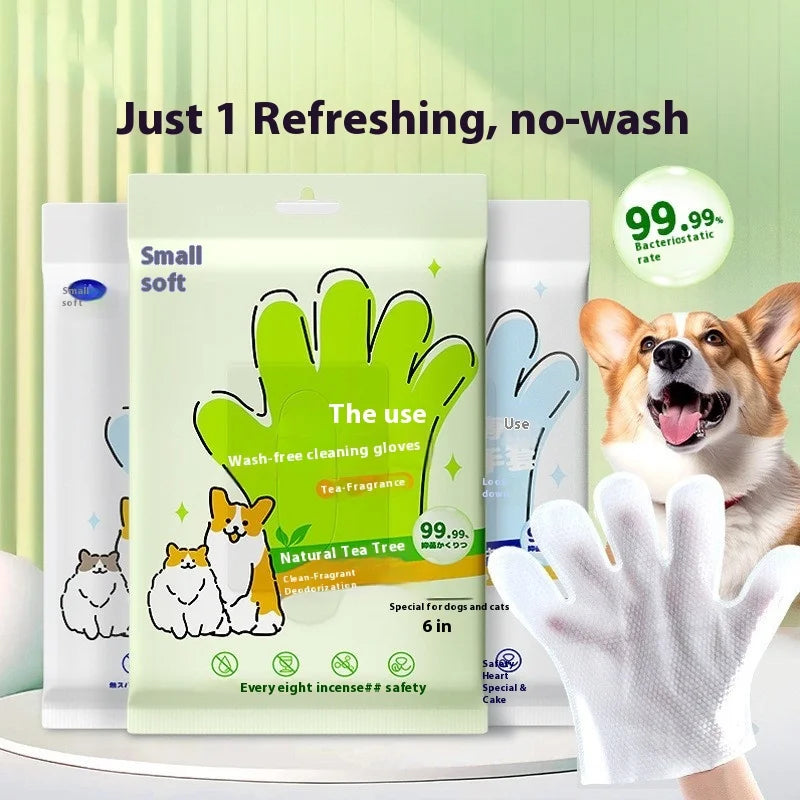 Pet Hair Removal Gloves For Dogs And Cats Bath Deodorizing Wipes