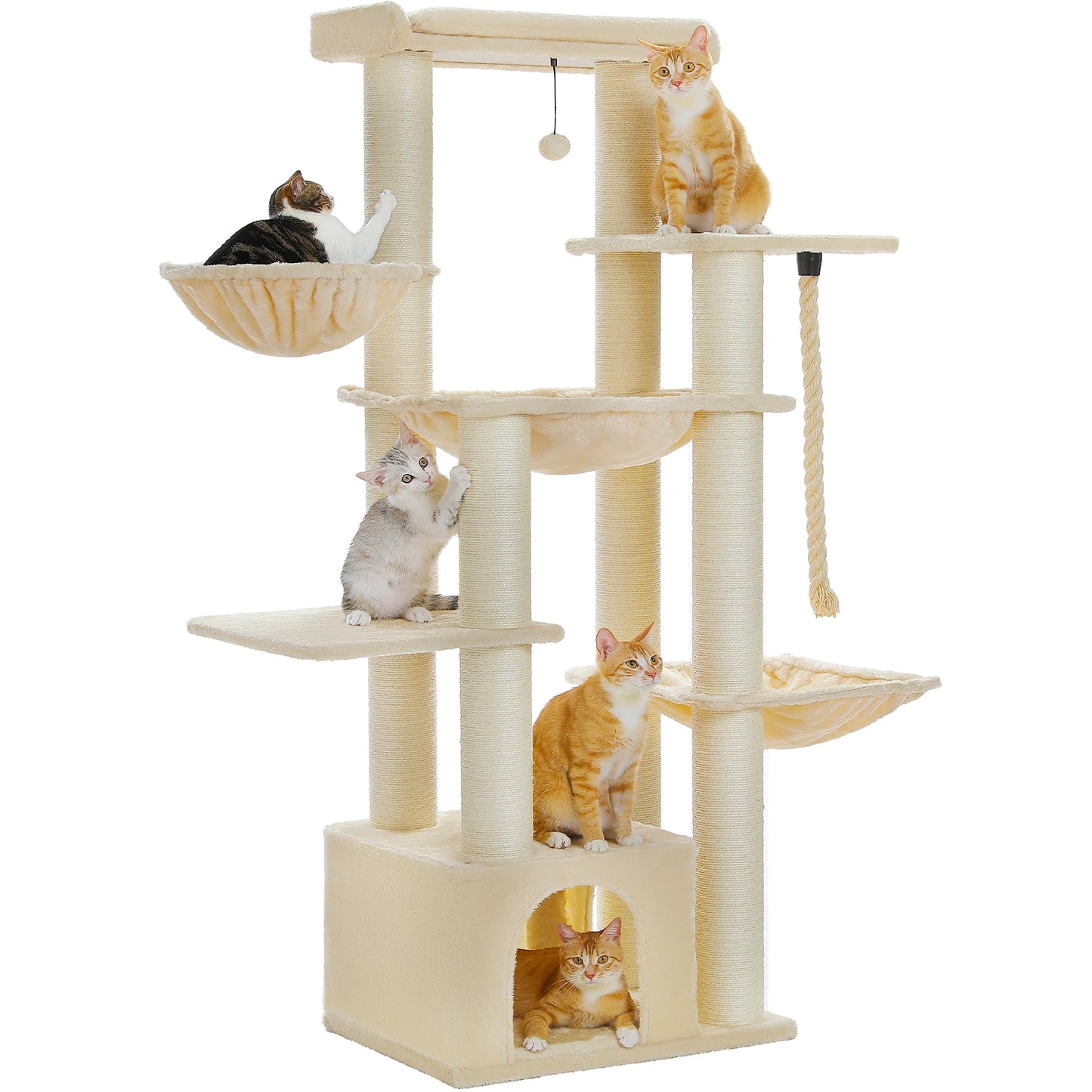 PEQULTICN Multi Level Cat Tree With Scratching Posts