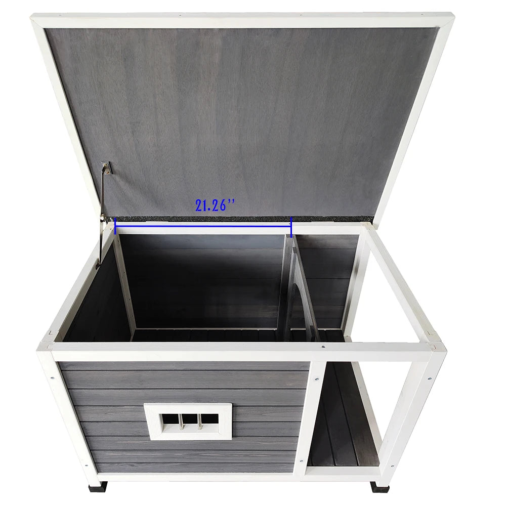 Outdoor Wooden Dog Kennel With Waterproof Asphalt Roof And Ventilation