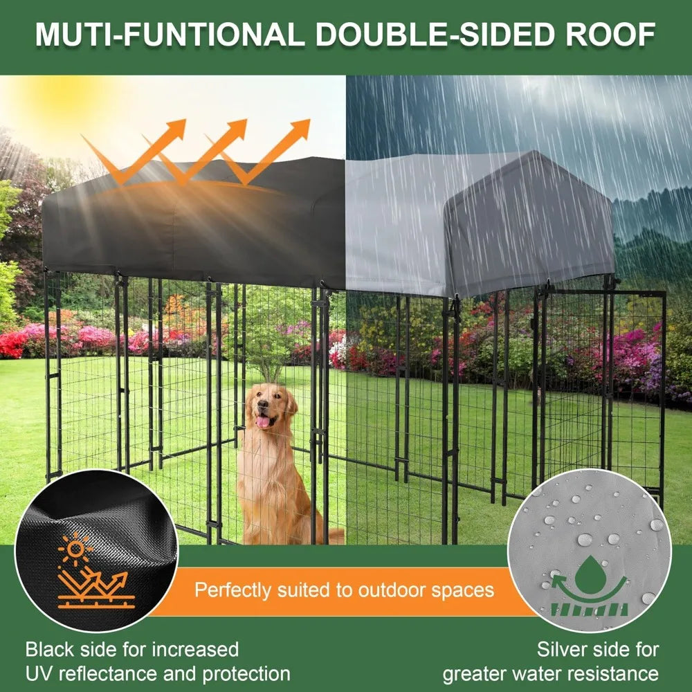 Heavy Duty Outdoor Dog Kennel With Roof And Secure Lock
