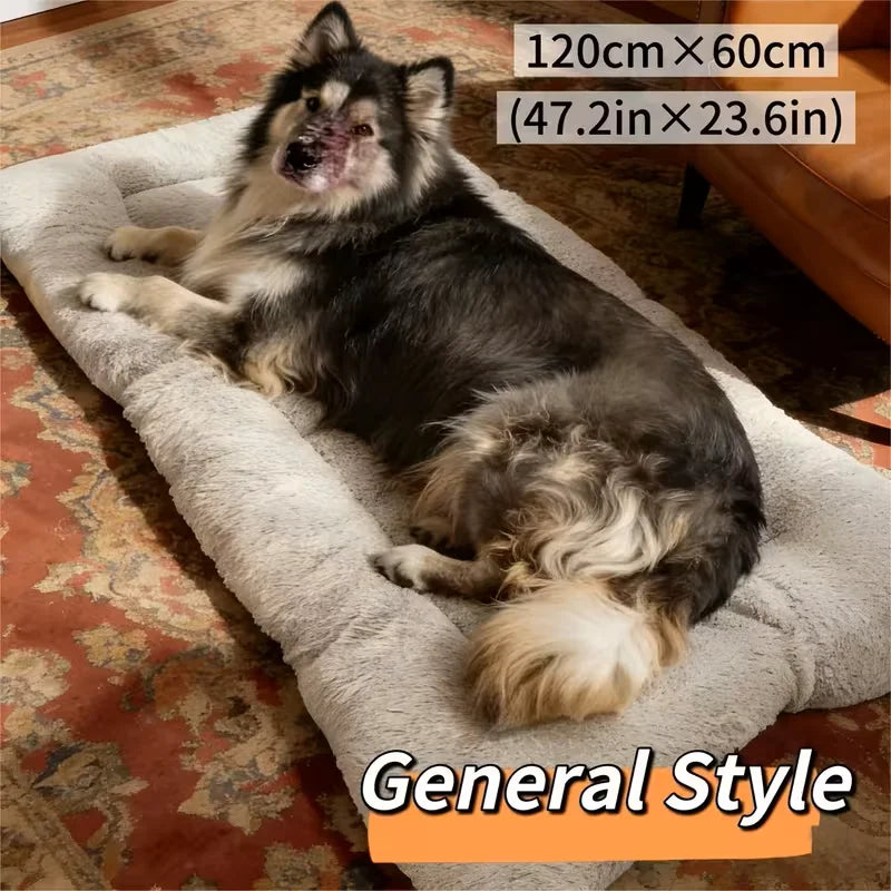 Extra Large Plush Dog Bed Sofa - Thickened Winter Warm Pet Mat for Medium Large Dogs & Cats - Super Soft Polyester Dog Crate Bed