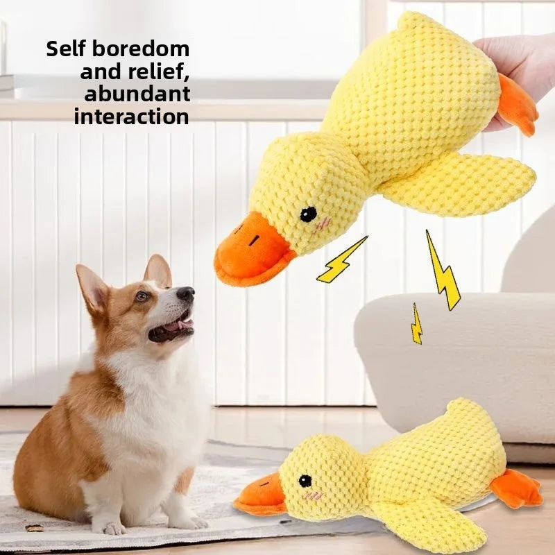 Plush Duck Dog Toy Squeaky Bite Resistant Chew Toy
