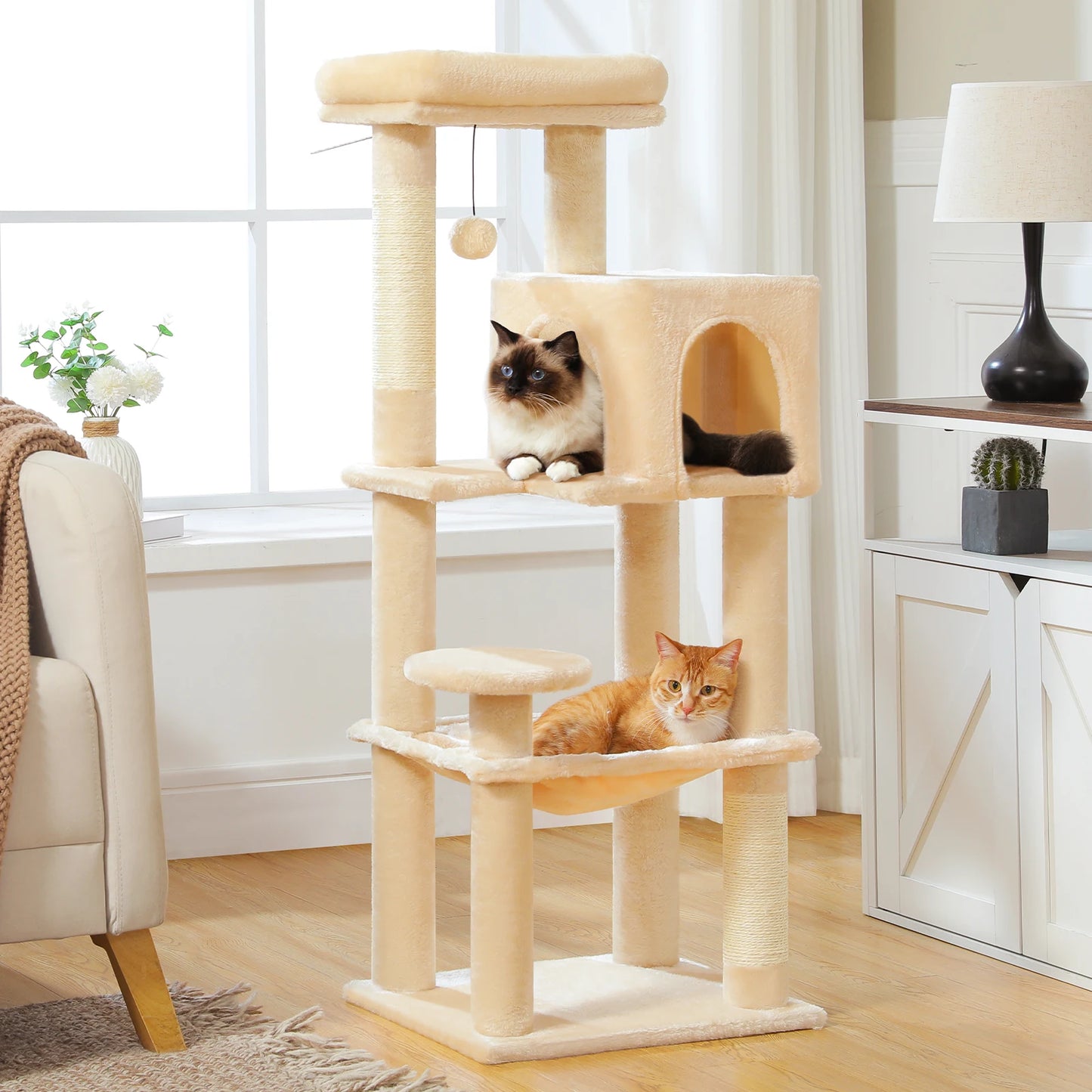PEQULTICN Five Level Cat Tree Tower With Sisal Scratching