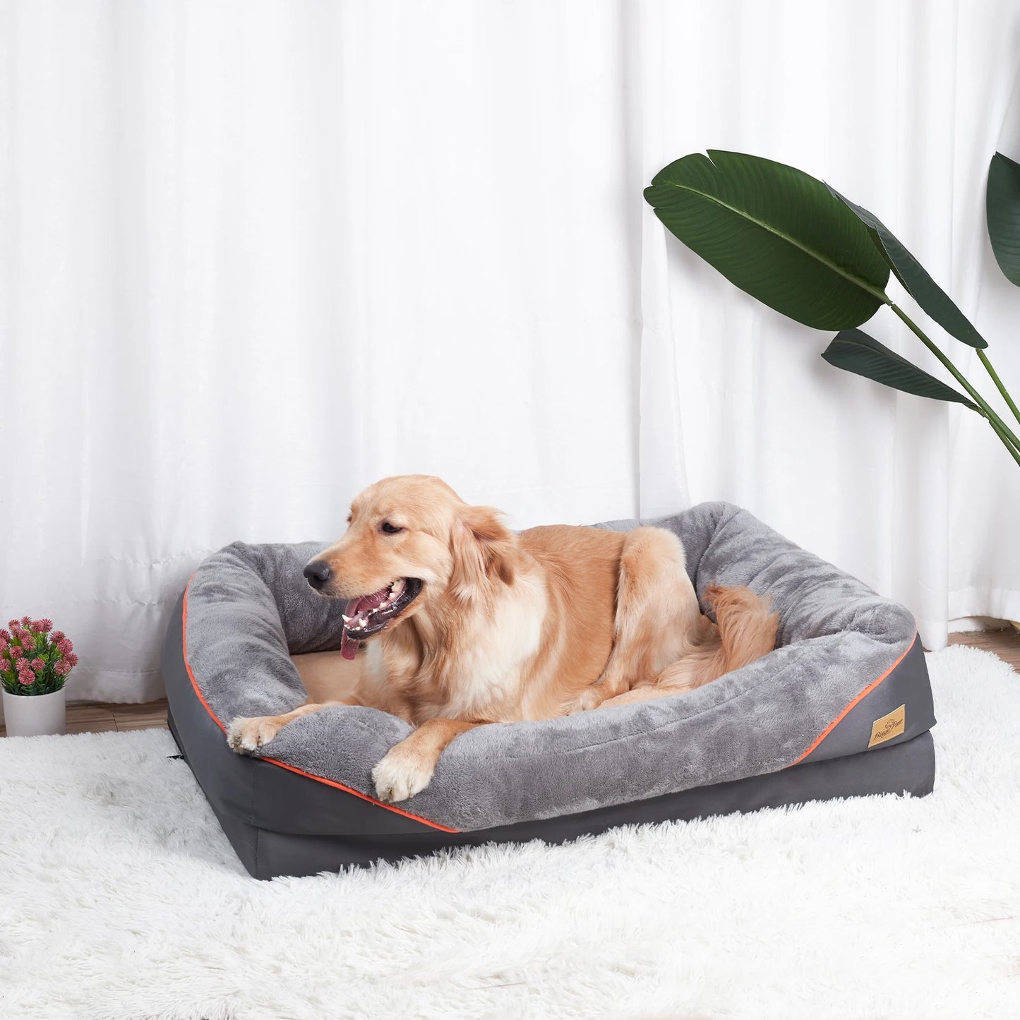 Soft Warm Fleece Dog Bed With Removable Washable Cover Waterproof