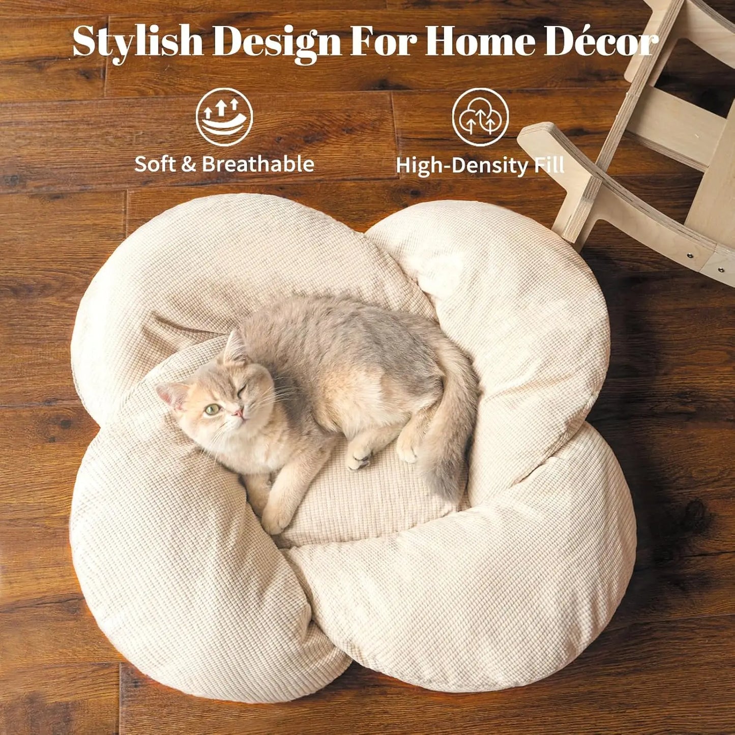 XMSJ Elevated Cat Bed Wooden Cushion Lounge Chair For Cats