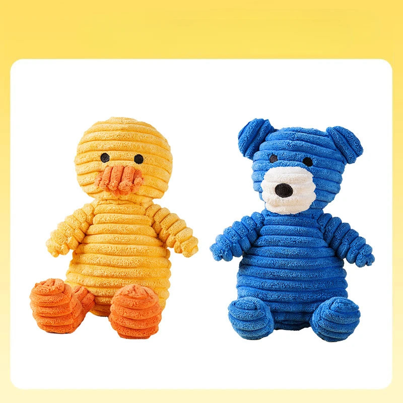 Cartoon Small Animal Pet Plush Toy with Sound, Chew-resistant, Self-entertaining, Suitable for Medium and Small-sized Dogs and