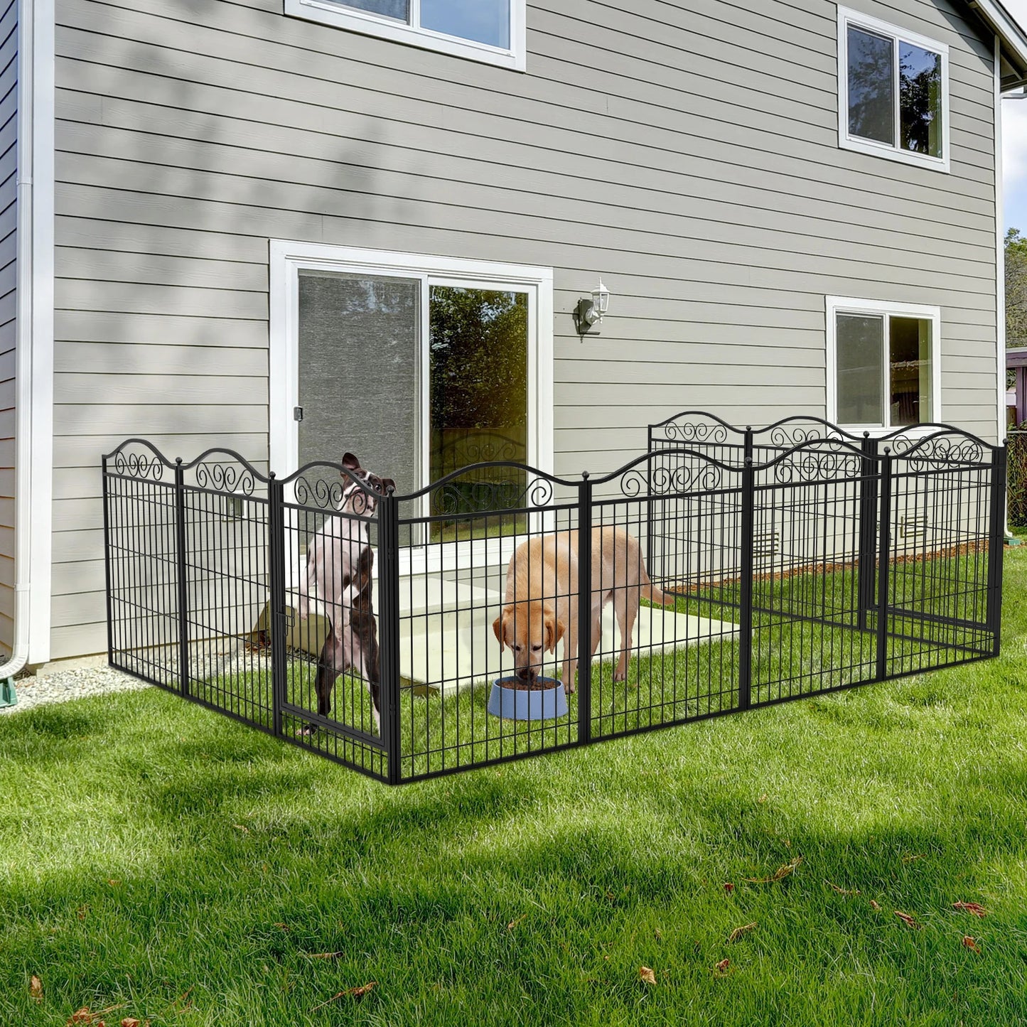 BINGOPAW Eight-Panel Dog Playpen Heavy Duty Folding Fence Indoor Outdoor