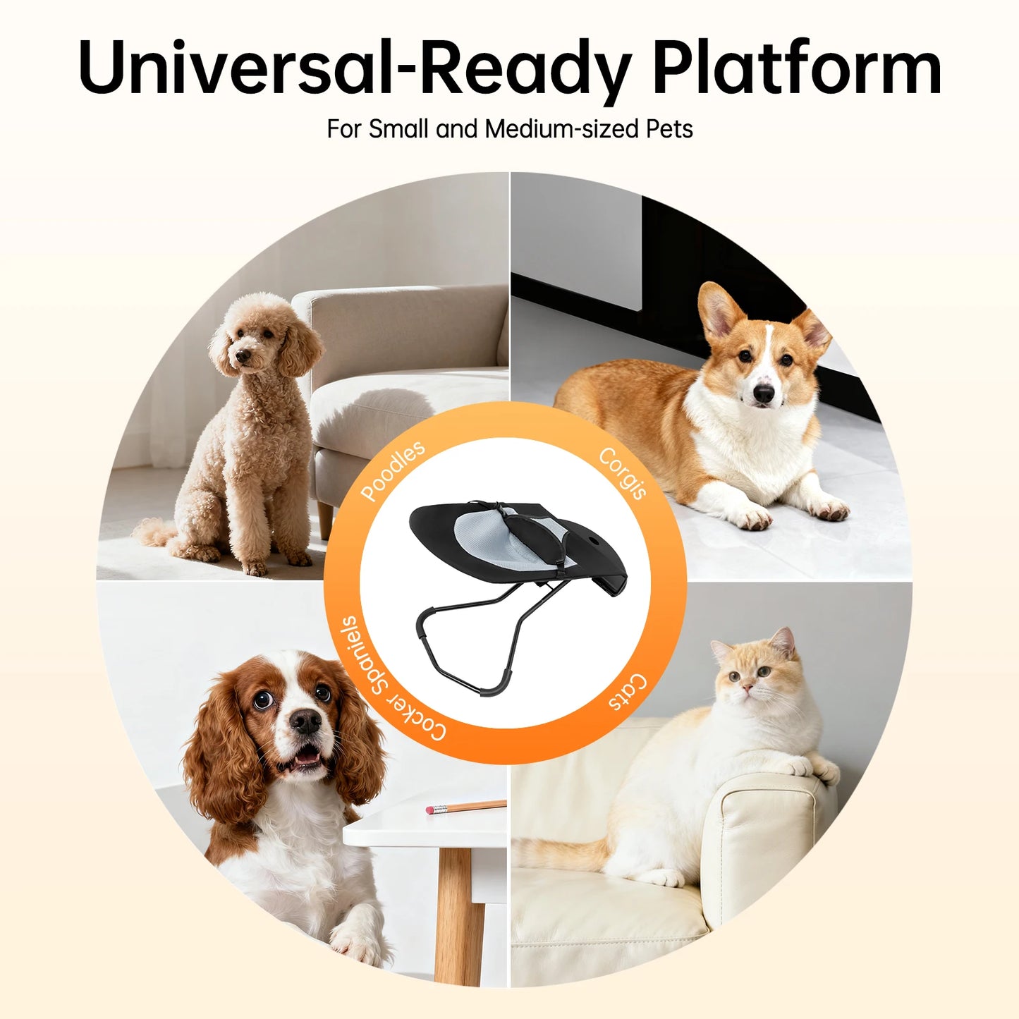 Pet Rocker Bed Foldable Rocking Chair Adjustable Height
