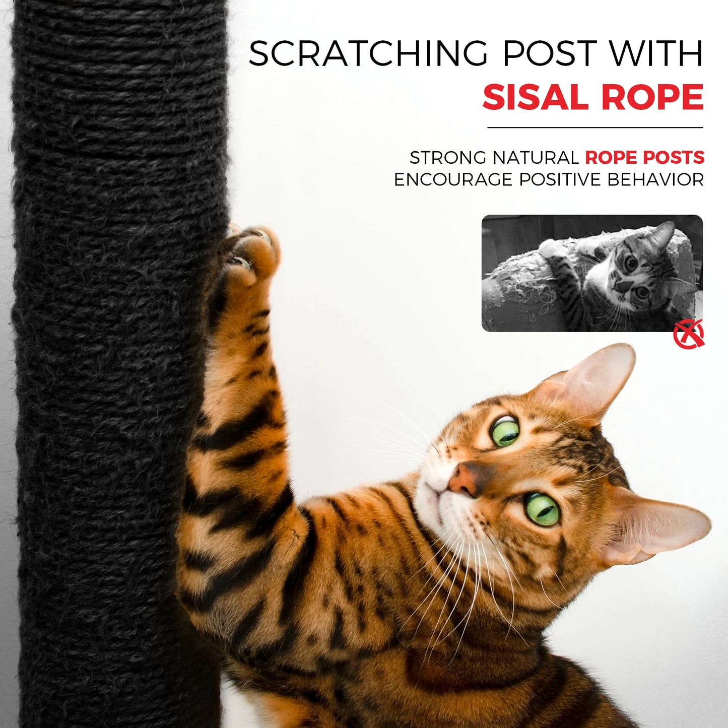 ‌Spooky Black Gothic Cat Tree Tower – 58" Multi-Level with Scratching Posts, Hammock & Interactive Toy for Indoor Cats