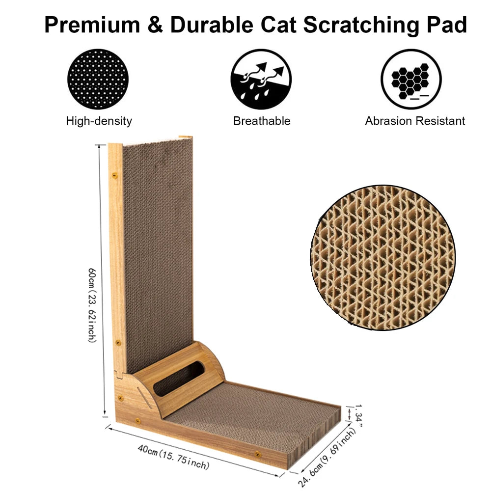 NONECN Cat L-Shape Wall Mounted Scratching Pad