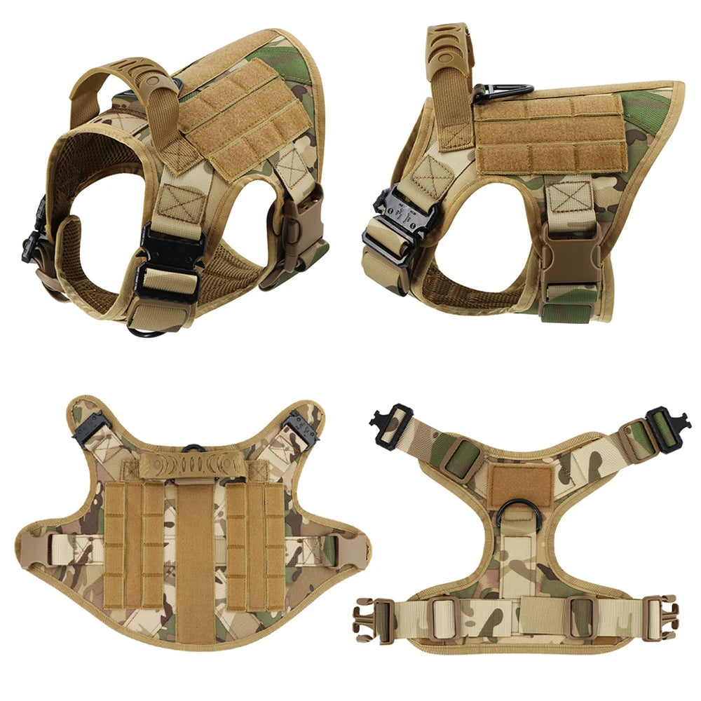 PETRAVELCN Military Dog Harness Vest Set for Malinois Training
