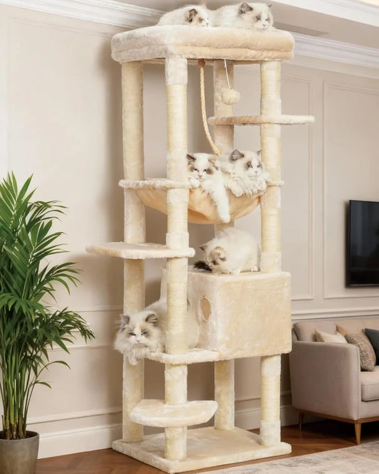 Heybly Cat Tree Heavy Duty Four Levels Indoor Cat Condo