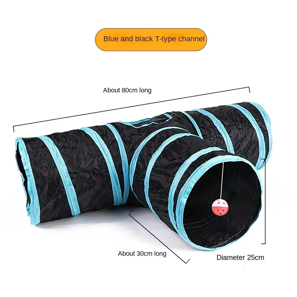 Foldable Cat Tunnel Toy For Indoor Play And Exercise