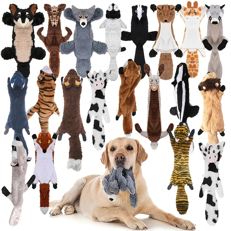 2026 Durable Crinkle Squeaky Pet Toys Gift Set | Plush Stuffless Toys for Small, Medium, Large Dogs, Teething-Friendly for Aggre