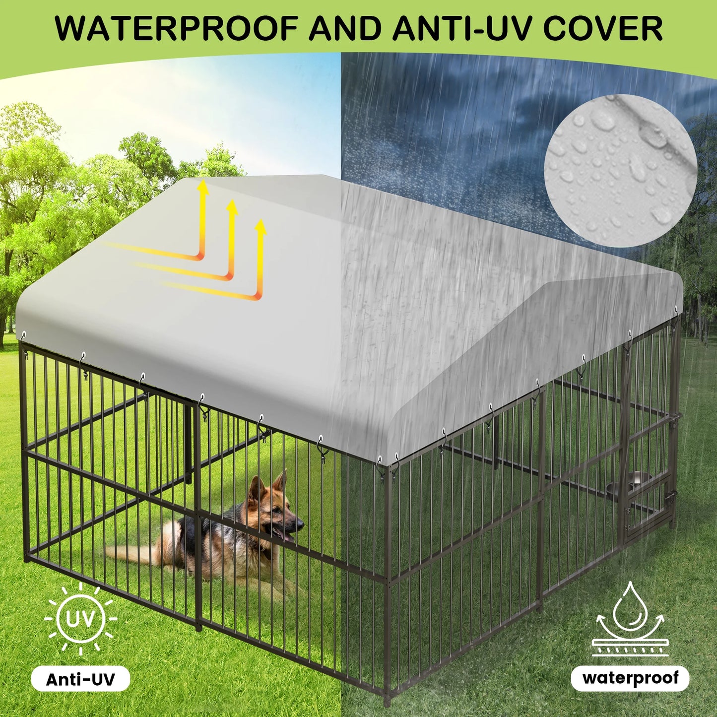 TWISTER.CK Outdoor Large Dog Kennel Heavy Duty Walk In Playpen