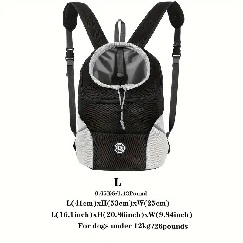 Breathable Pet Backpack Carrier With Adjustable Straps For Dogs