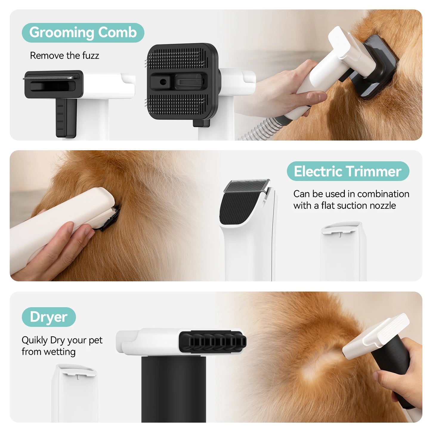 Amicura P1 Vacuum Cleaner And Hair Dryer 15kPa Grooming Kit