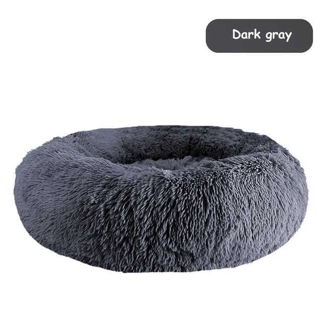 Donut Dog Bed Warm Soft Plush Calming Pet Bed