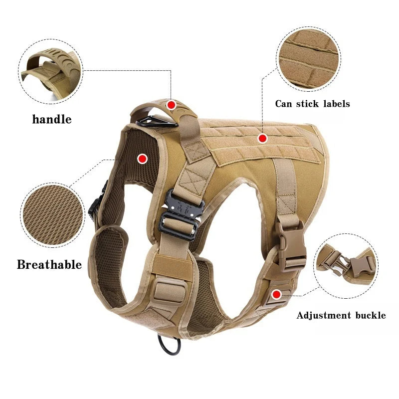 COOYOMOOCN Tactical Dog Harness No Pull Adjustable Service Vest