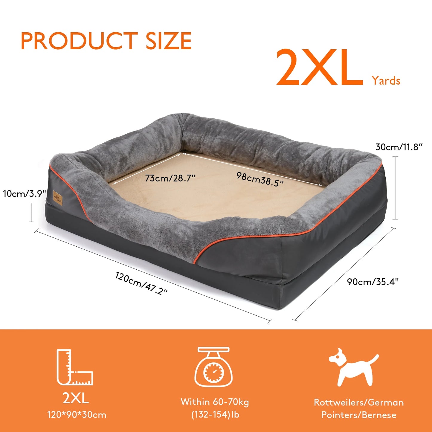 Soft Warm Fleece Dog Bed With Removable Washable Cover Waterproof