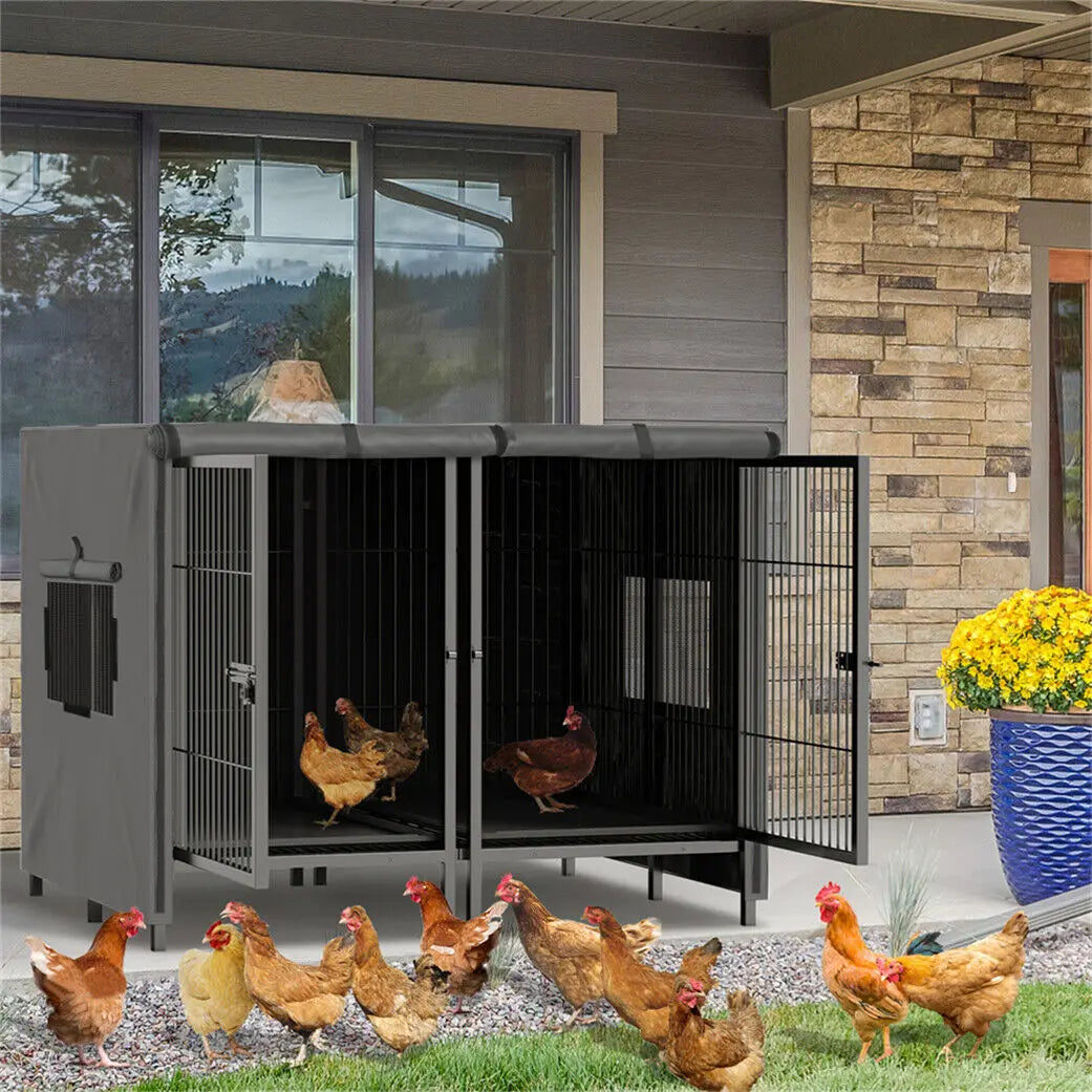 BINGOPAW Metal Pet Playpen Kennel Cage With Removable Trays