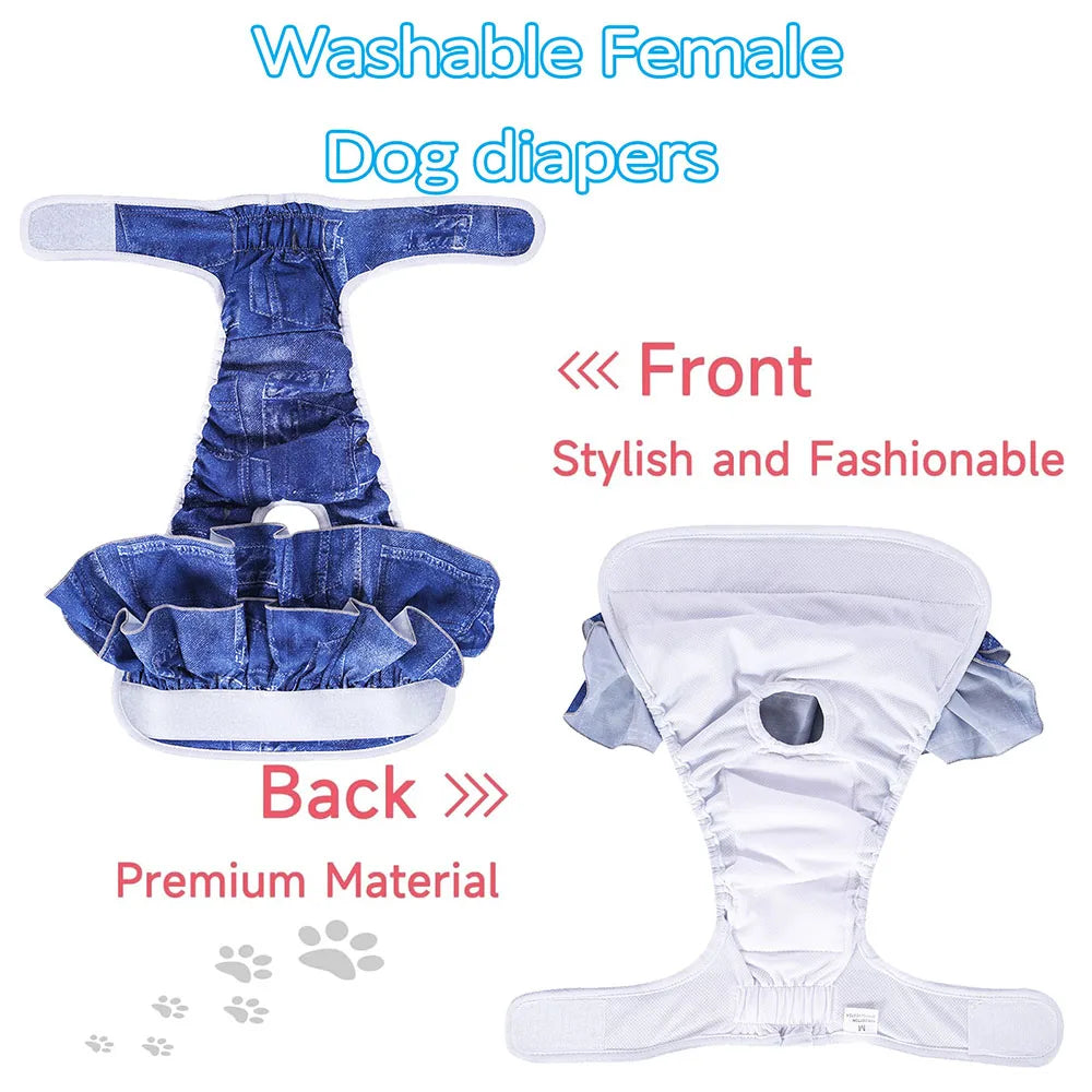 NONEDog Litter Reusable Female Dog Diapers Washable Highly Absorbent