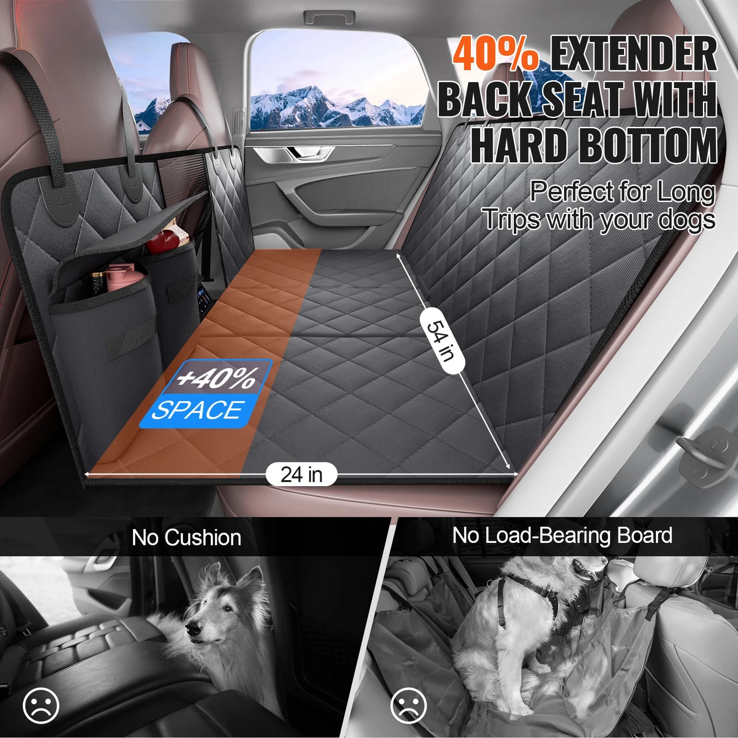 SucceBuy Back Seat Extender Dog Hammock Car Seat Cover Waterproof