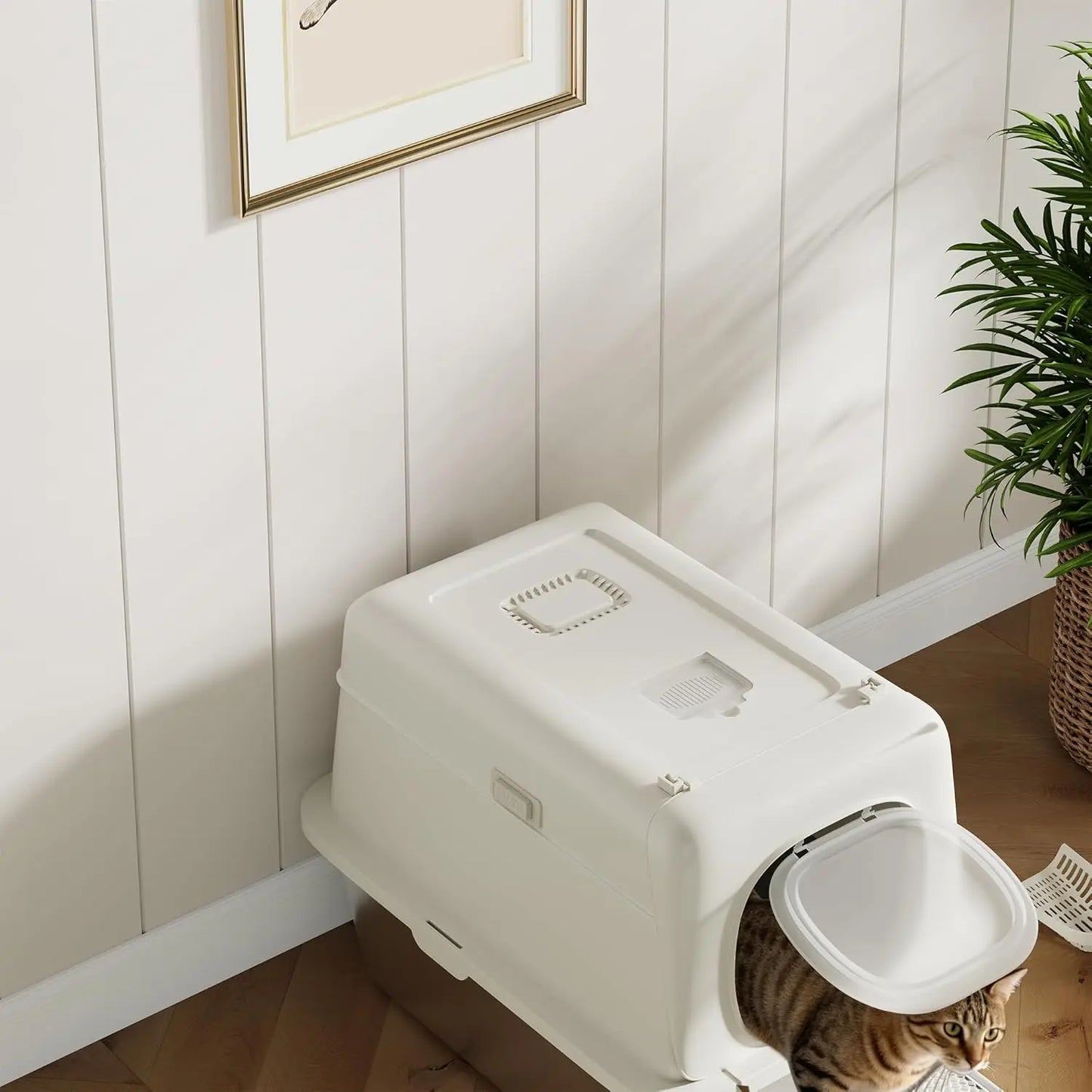 HiMISS Stainless Steel Litter Box Odor Free Anti Leakage