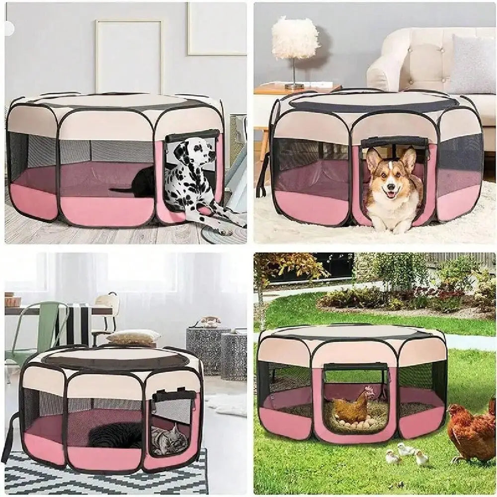 Foldable Dog Playpen Kennel Shelter Outdoor Easy Setup