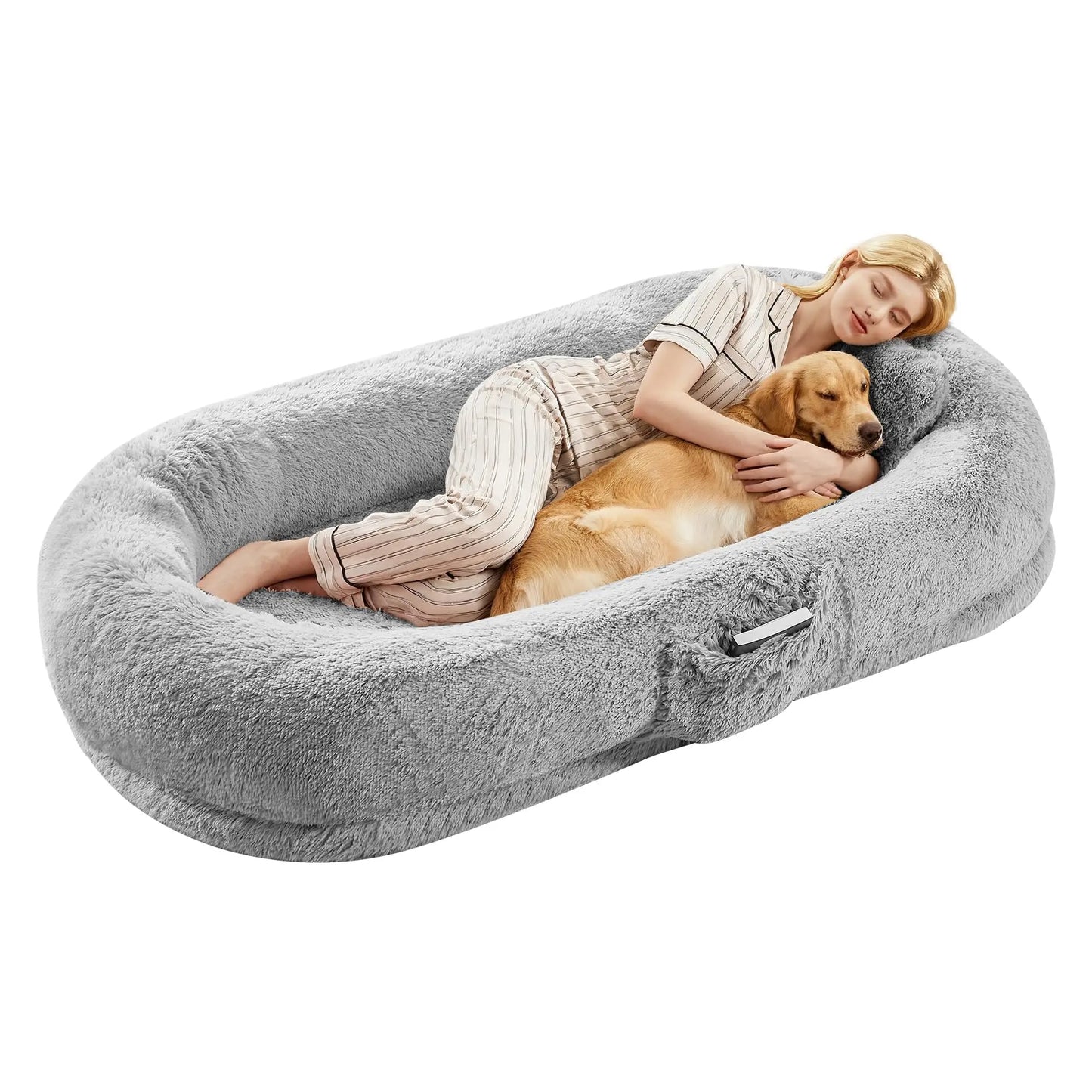 HiMISS Orthopedic Faux Fur Dog Bed With Pillow
