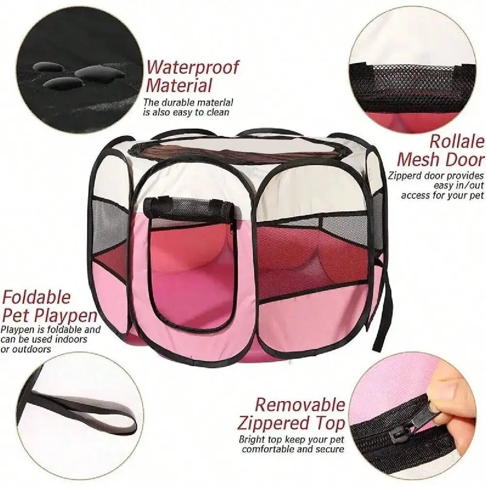 Foldable Dog Playpen Kennel Shelter Outdoor Easy Setup