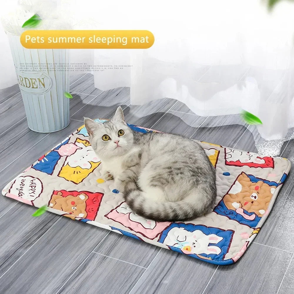 Cooling Ice Silk Pet Mat For Dogs And Cats Breathable