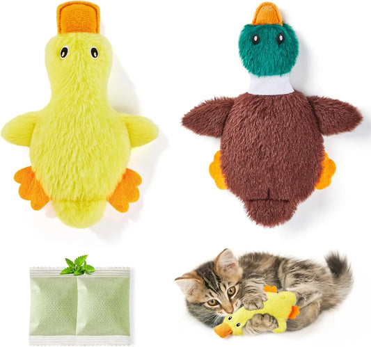 Crinkly Sound Cat Toys, 2 Pcs Mess-Free Stuffless Kitten Toy for Indoor Exercise, Durable Interactive Feline Bite Kicker