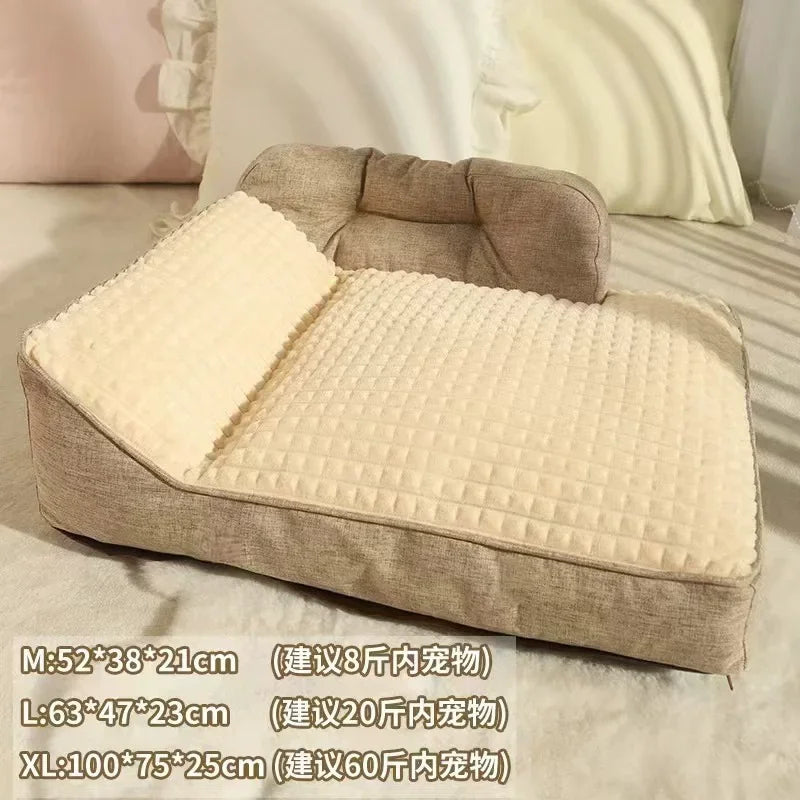 NONECN Cotton Heated Dog Sofa Bed For Autumn Winter Comfort