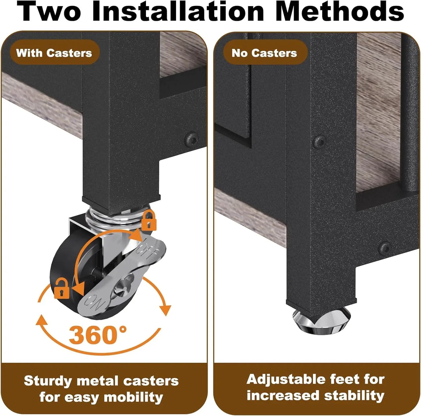 48'/42'/33' XXL Dog Crate Furniture with Casters, Heavy Duty Dog Kennel Indoor for Large Dogs, Escape