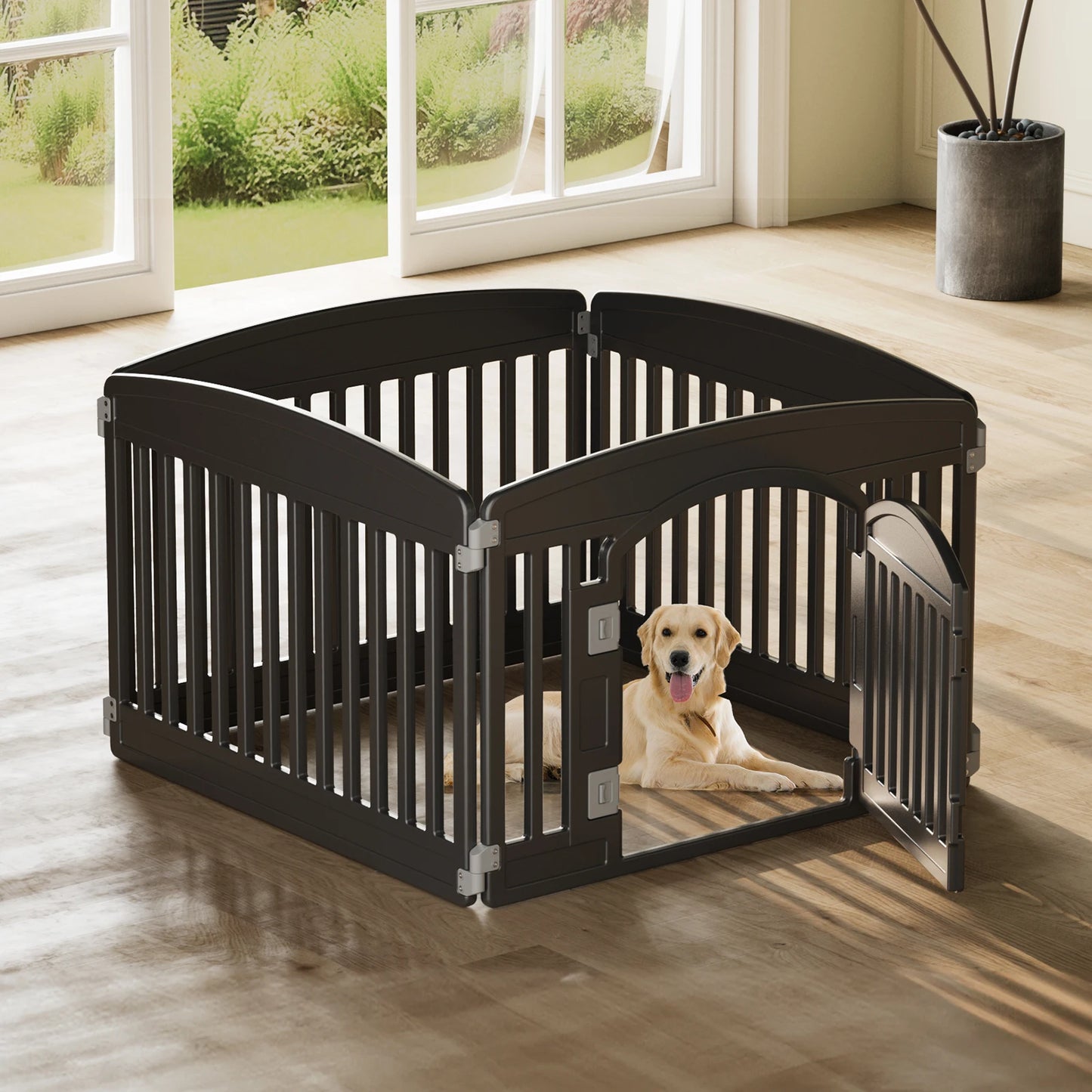 JHK Plastic Dog Playpen Indoor Outdoor Durable Pet Fence