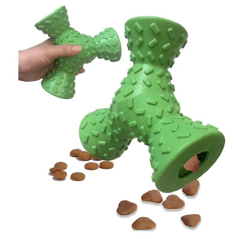 3 Sided Rubber Puzzle Feeder For Border Collie Chew Toy