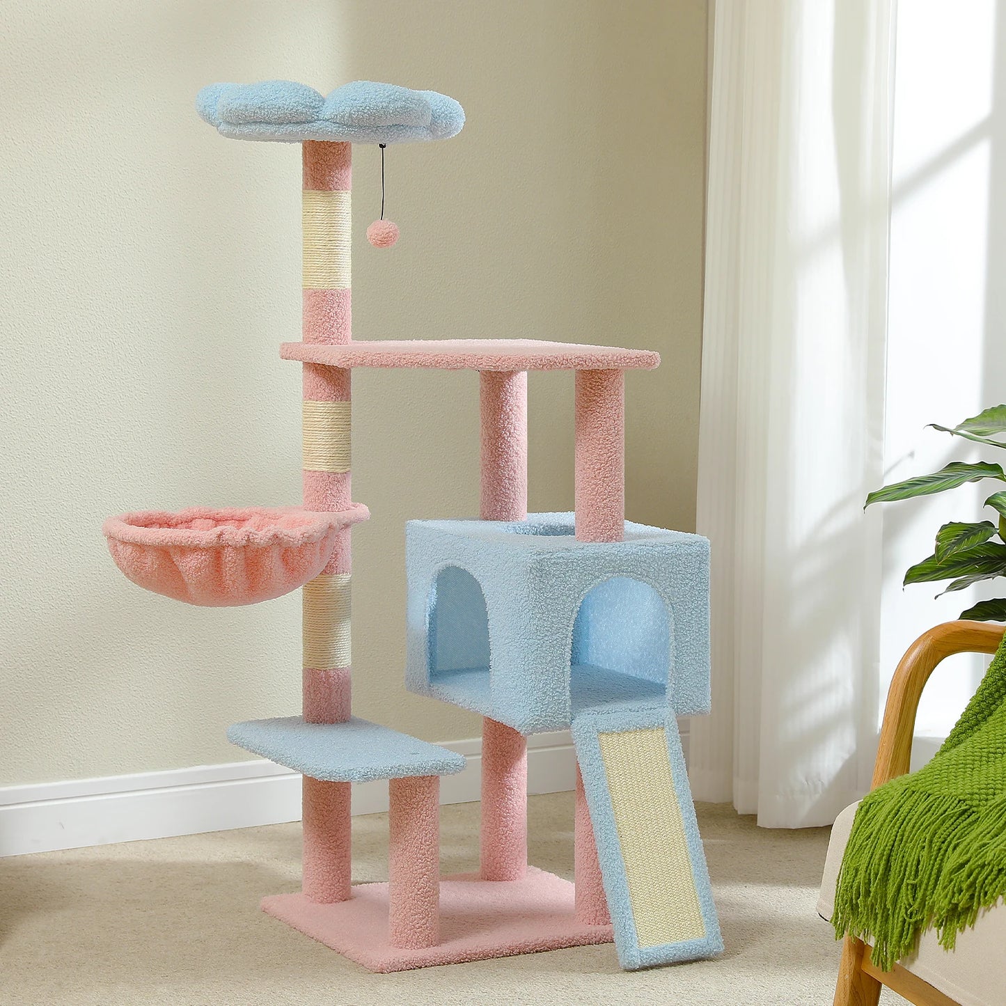 PEQULTICN Flower Cat Tree MultiLevel Cat Tower With Sisal Posts