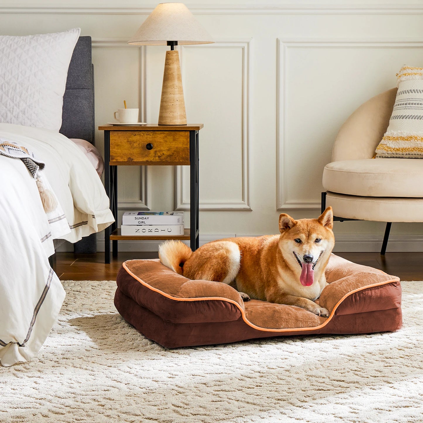 JHK Orthopedic Memory Foam Pet Bed With Removable Cover
