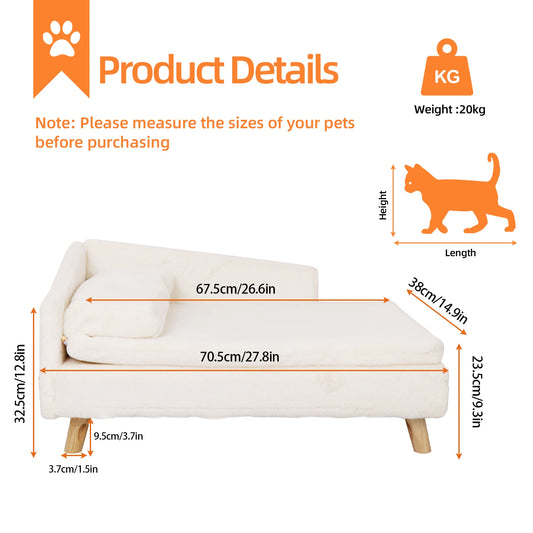 BINGOPAW Waterproof Pet Sofa Bed With Raised Lounger Cushion