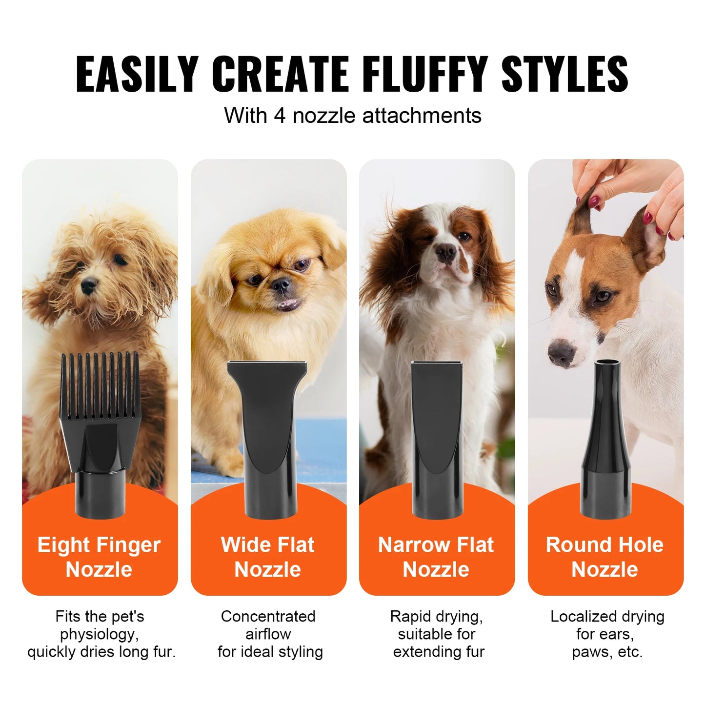 SucceBuy Dog Dryer 2000W Pet Grooming Adjustable Temperature