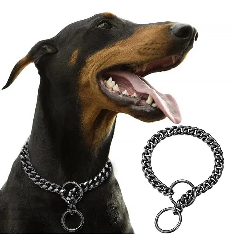 Stainless Steel Chain Dog Collar For Training And Walking