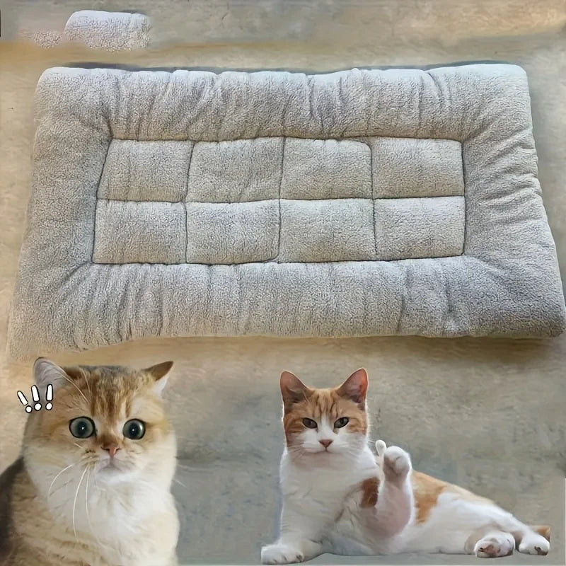 xtra Large Plush Dog Bed Sofa 8-Grid Thick Soft Pet Mat for Small Medium Large Dogs Cats Winter Warm Washable Anti-Slip Rectangu