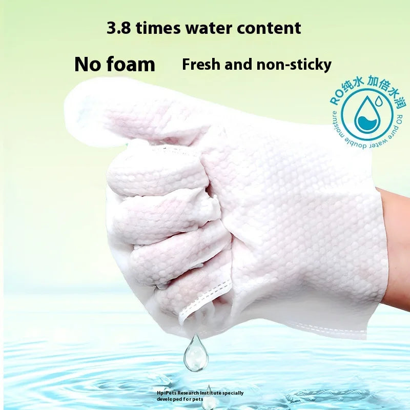 Pet Hair Removal Gloves For Dogs And Cats Bath Deodorizing Wipes