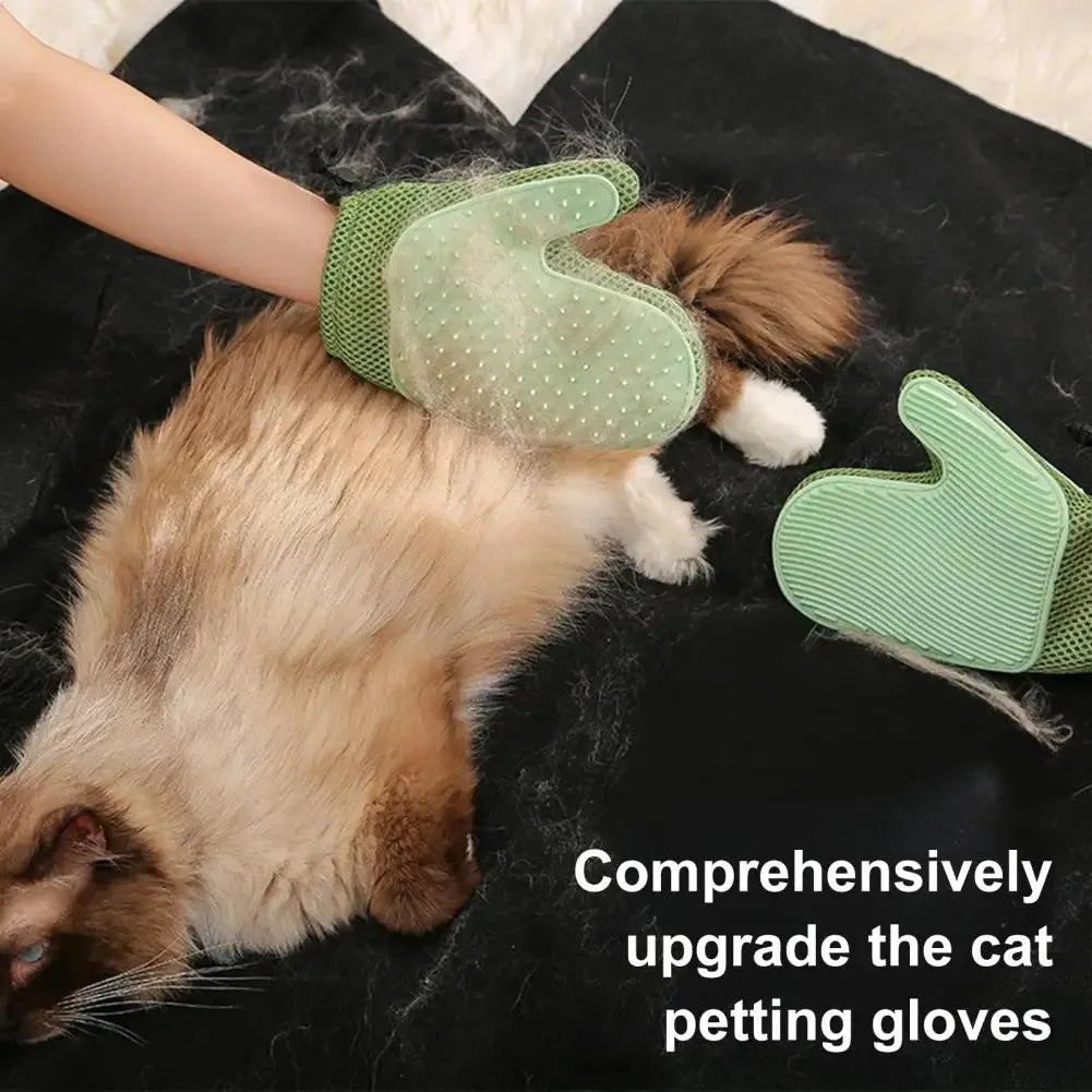 Pet Hair Remover Glove Double Sided Silicone Grooming Mitt For Cats Dogs